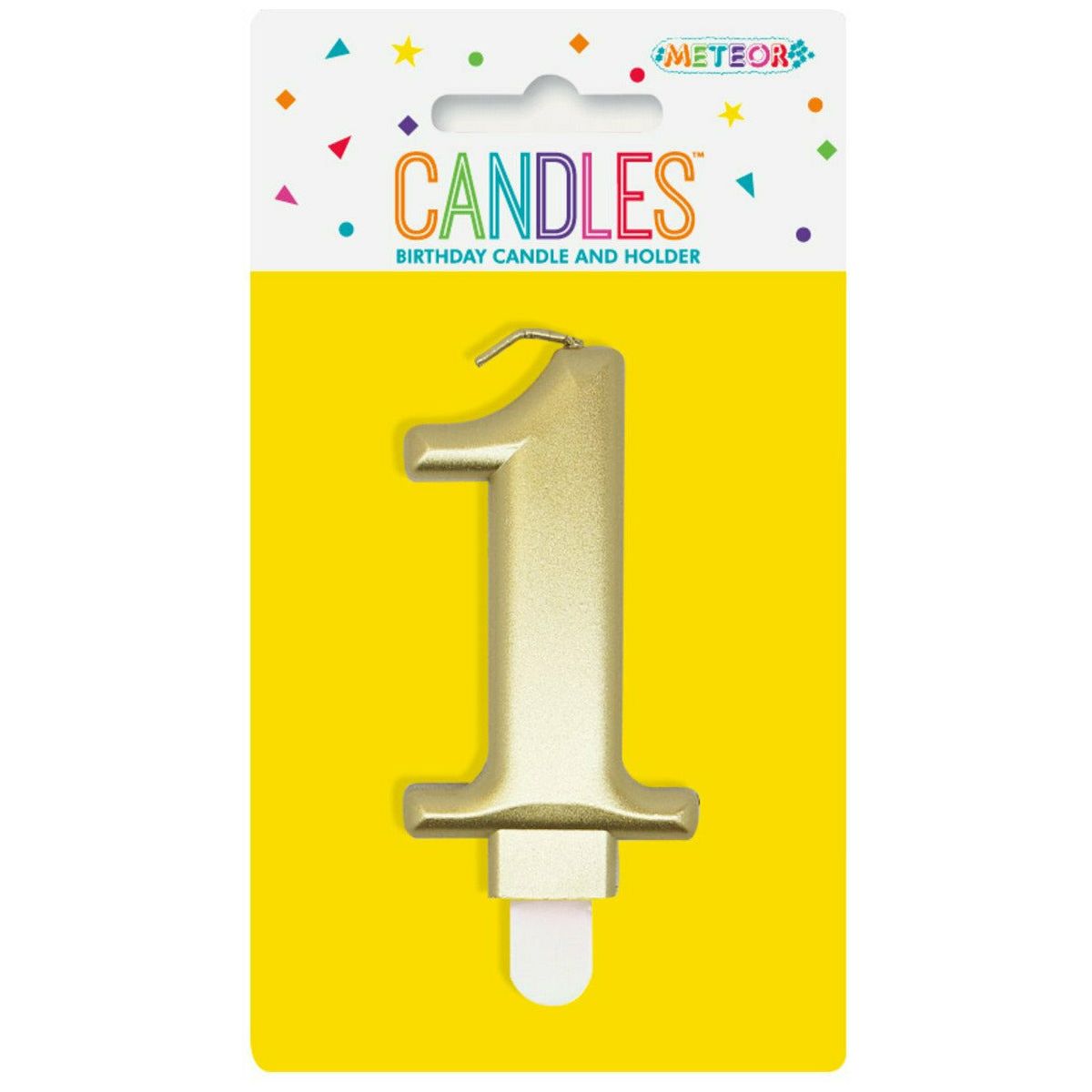 Number 1 Metallic Rainbow Birthday Candle - Dollars and Sense