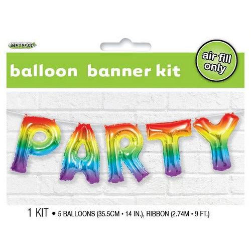 Party Rainbow 35.5cm (14) Foil Letter Balloon Kit