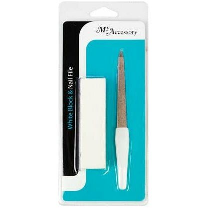 White Block and Nail File - 1 Piece - Dollars and Sense