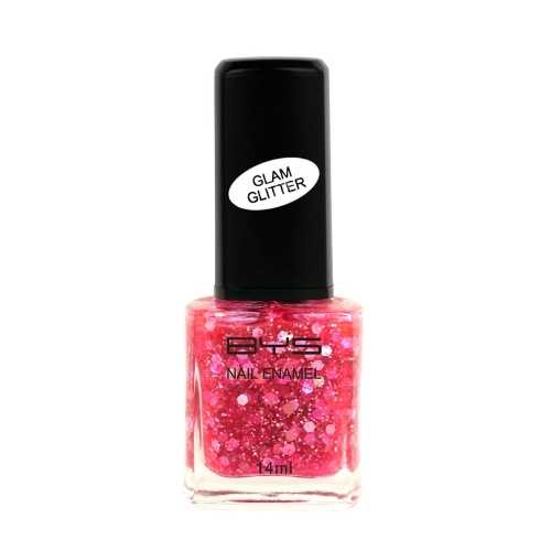 BYS Nail Polish Glam Glitter Kinky Pink Default Title