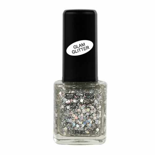 BYS Nail Polish Glam Glitter Silver Moon Default Title
