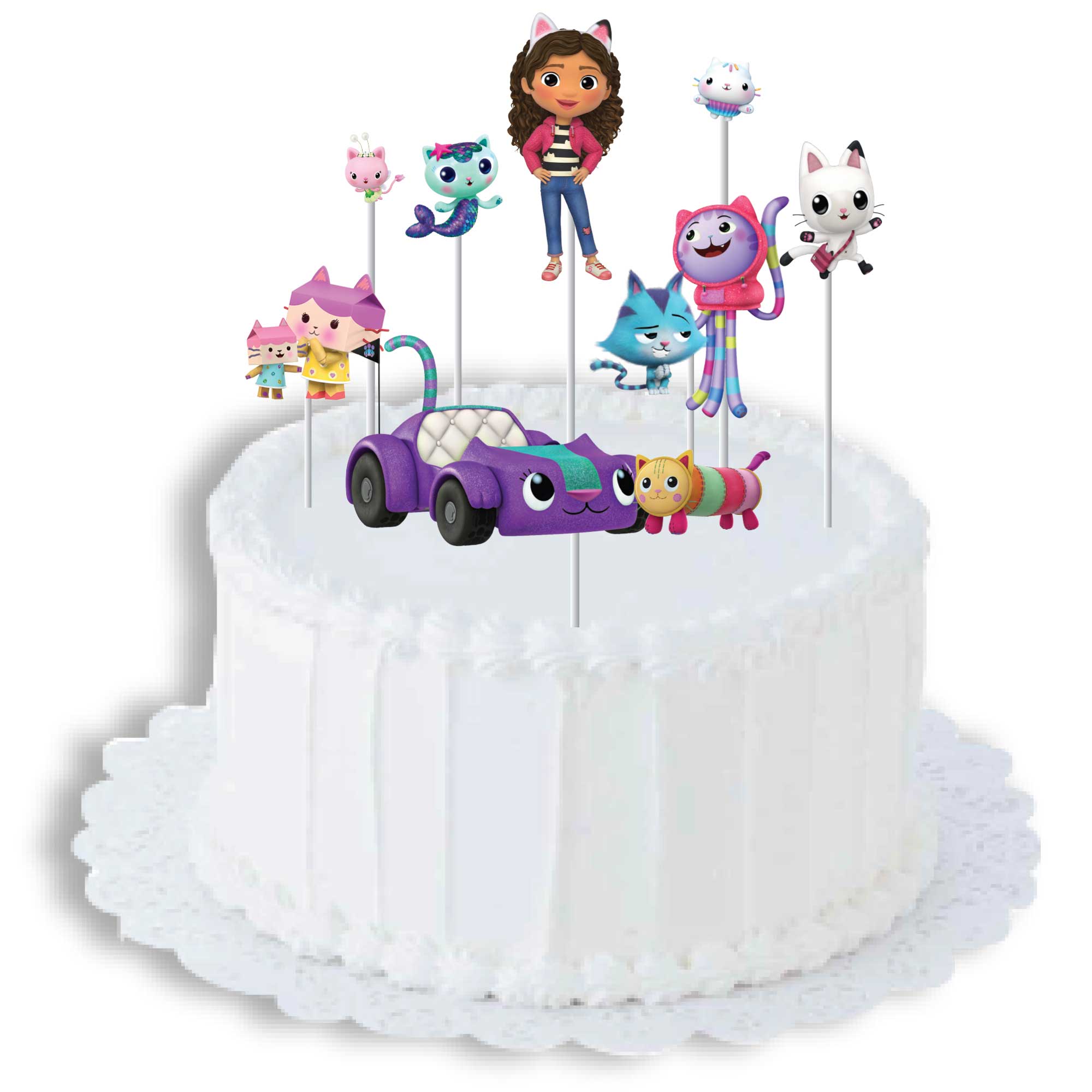 Gabbys Dollhouse Cake Topper Kit - 8 Pack Default Title