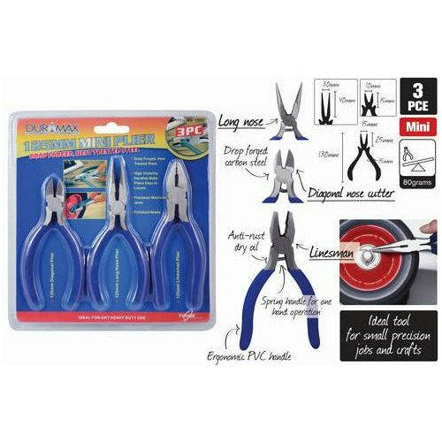 Mini Plier - 125mm 3 Piece Set - Dollars and Sense
