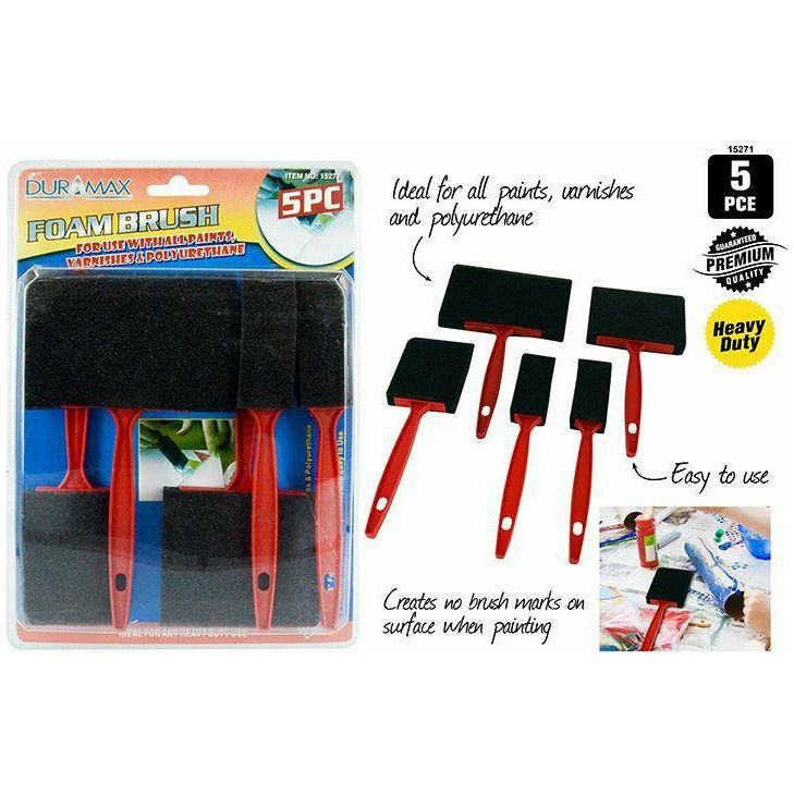Foam Brush - 5 Piece Set Assorted Sizes - Dollars and Sense