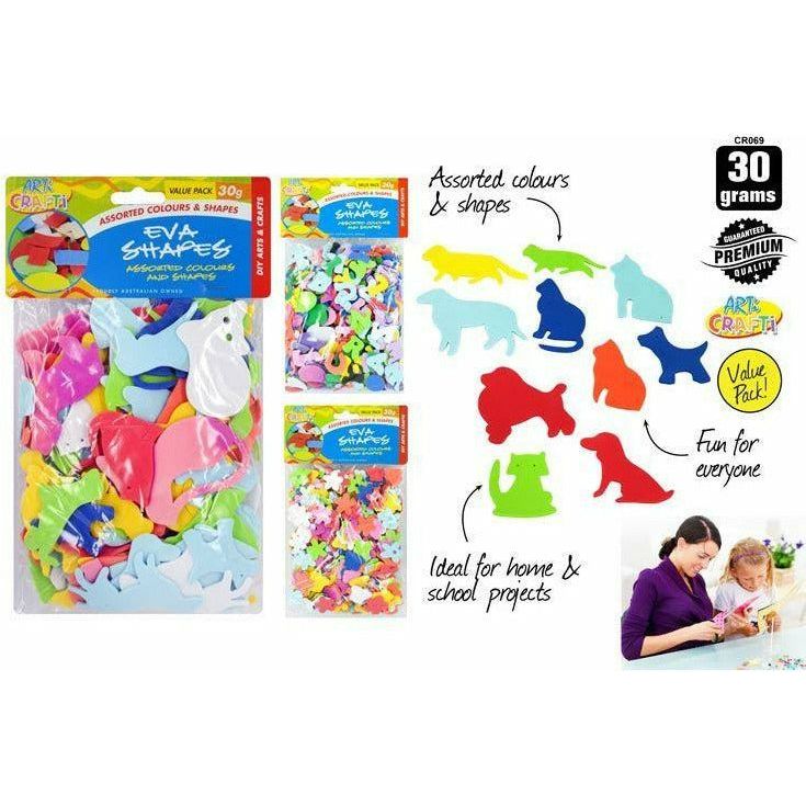 EVA Craft Shapes - 30g 1 Pack Assorted - Dollars and Sense