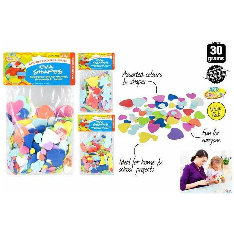 EVA Craft Shapes - 30g 1 Pack Assorted - Dollars and Sense