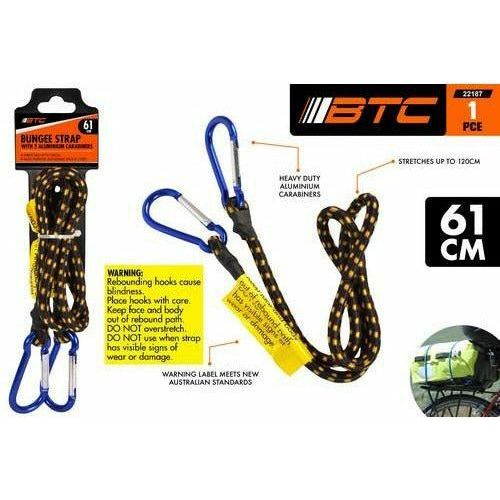 Bungee Strap with Carabiner Hook - 61cm 1 Piece - Dollars and Sense