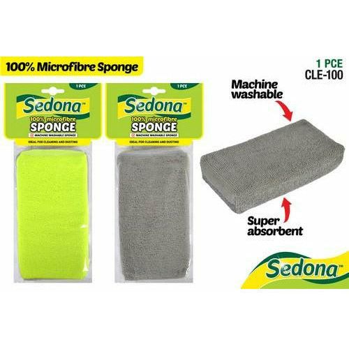 Microfibre Sponge - 10x18x3cm 1 Piece Assorted - Dollars and Sense