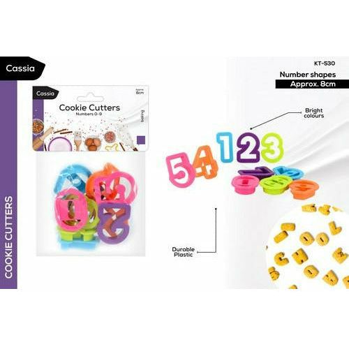 Cookie Cutters Numbers 0-9 - 8cm 10 Piece - Dollars and Sense