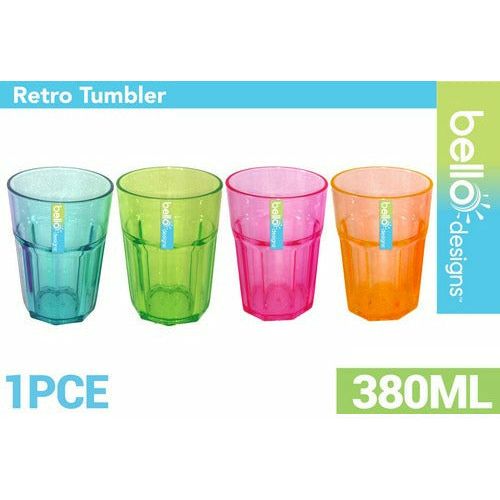 Retro Tumbler - 380ml 1 Piece Assorted - Dollars and Sense