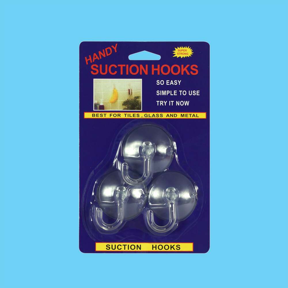 Suction Hooks Large Clear - 3 Pack 1 Piece - Dollars and Sense