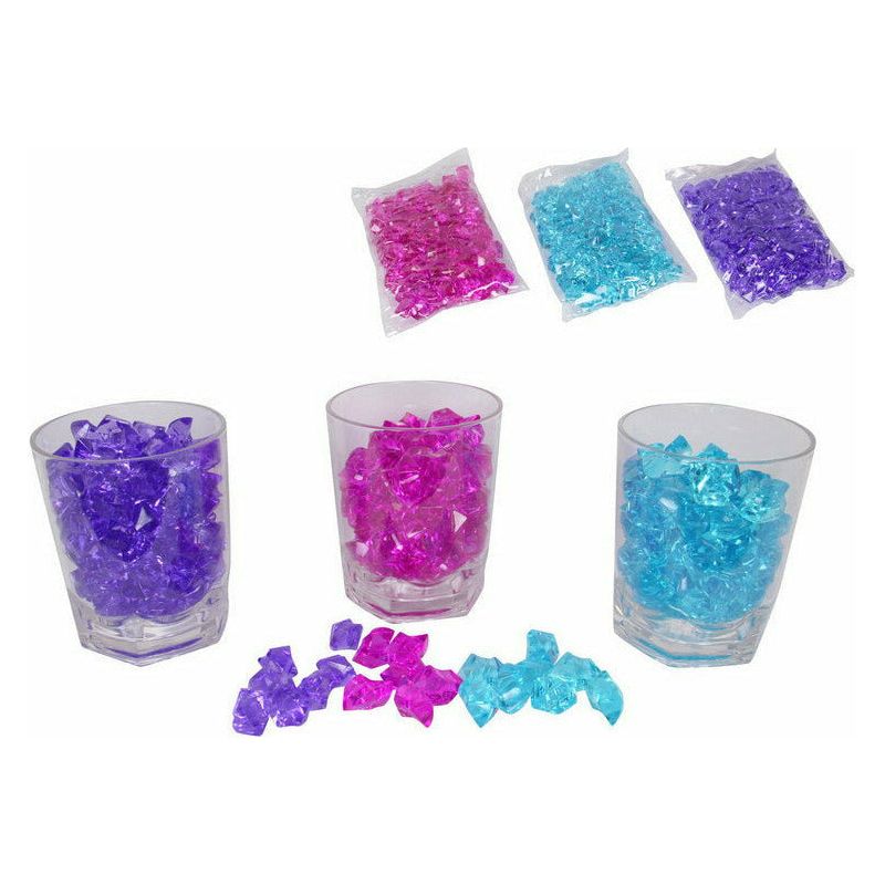 Acrylic Coloured Imitation Ice Cubes - 250g 1 Piece Assorted - Dollars and Sense