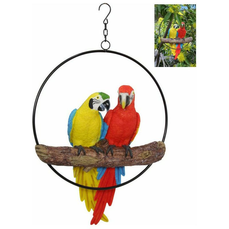 Twin Parrot Birds in Ring - 40cm 1 Piece - Dollars and Sense