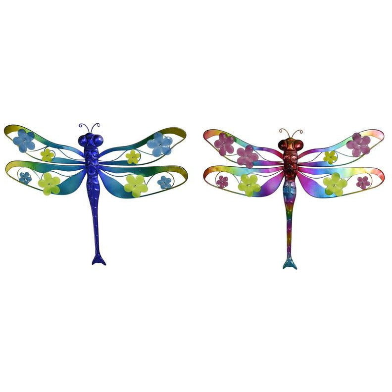 Metal Glow In The Dark Dragonfly Wall Art 38Cm Default Title