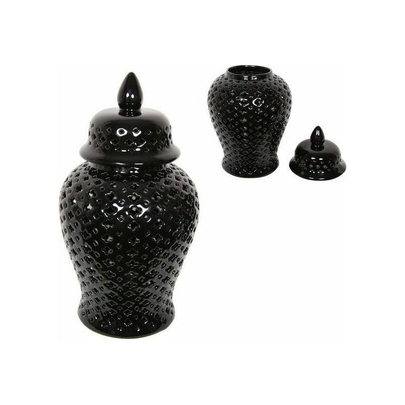 Temple Jar Black Morrocan Round - 42cm 1 Piece - Dollars and Sense