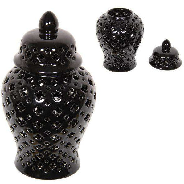 Black Moroccan Ginger Jar 20cm - Dollars and Sense