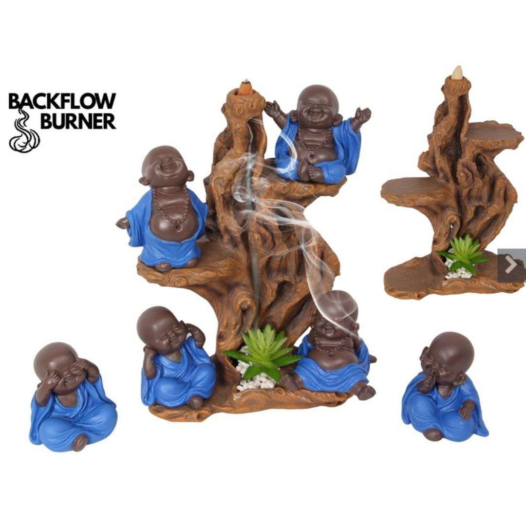 Monk with Blue Robe 1pce Assorted 10cm Tree not included - Dollars and Sense