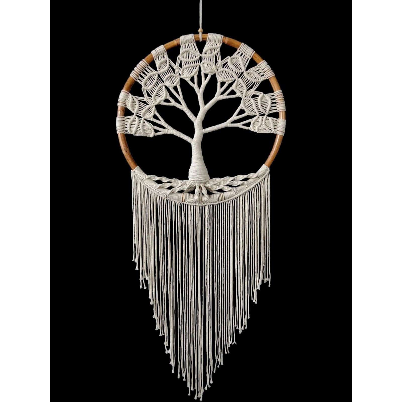 White Macrame Tree of Life Wall Art 55cm - Dollars and Sense