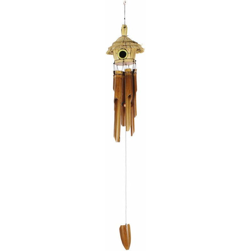 Wind Chime Bamboo 6 Tube Hut Feeder - Dollars and Sense