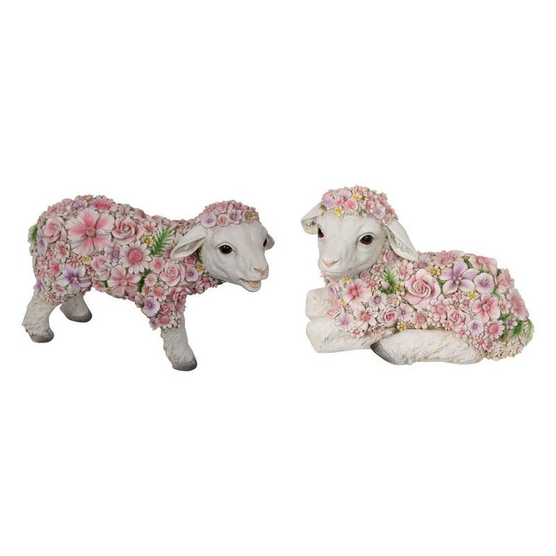 Floral Statue Sprjng Lamb Resin 1 pce Assorted 25 and 30cm Default Title