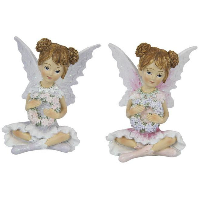 Fairy Cross Legged With Wreath Assorted 9cm Default Title
