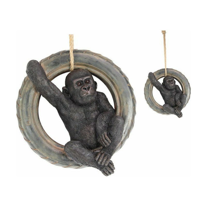 Hanging Gorilla in Tyre Swing - 42cm 1 Piece - Dollars and Sense