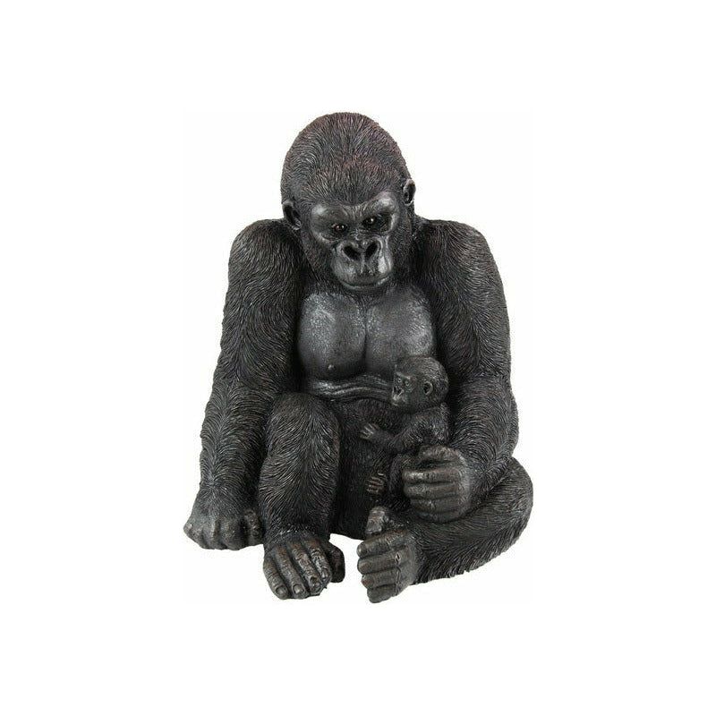 Sitting Gorilla with Baby - 40cm - Dollars and Sense