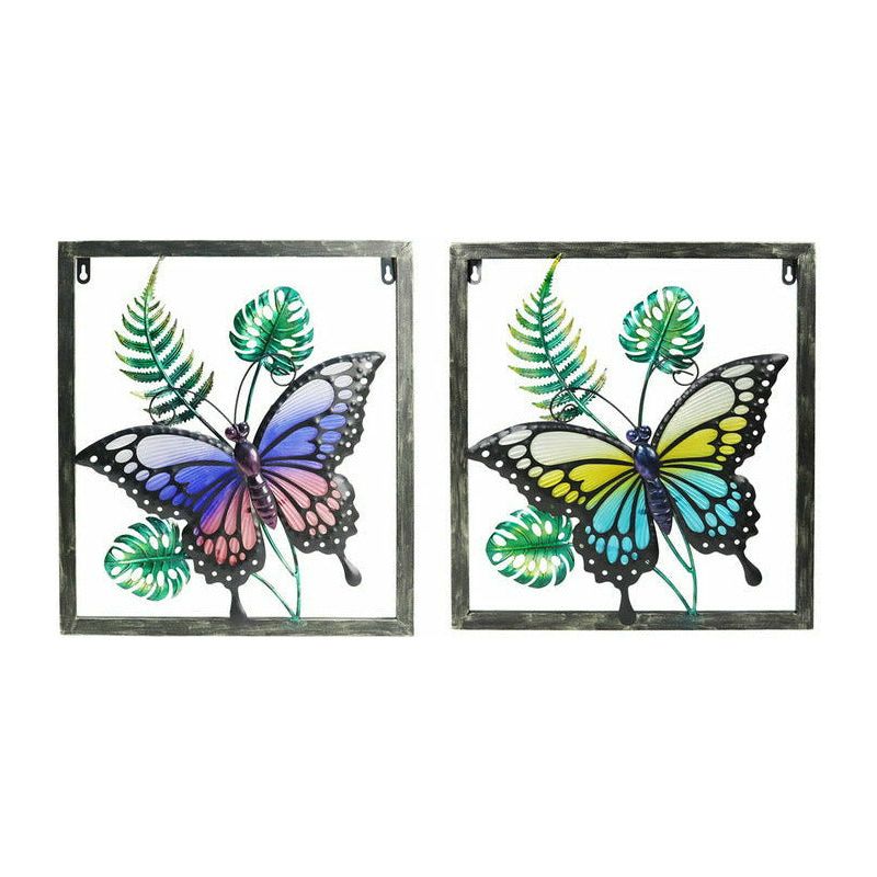 Framed Glass Metal Butterfly Wall Art - 40x40cm 1 Piece Assorted - Dollars and Sense