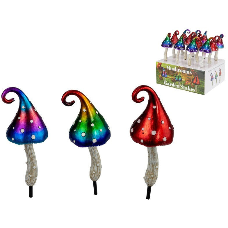 Metallic Mushroom with Swirl Garden Stake - Dollars and Sense