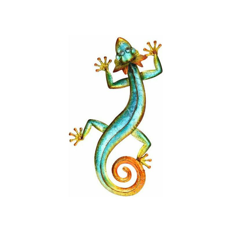 Long Metal Frilled Lizard Wall Art - 70cm 1 Piece - Dollars and Sense