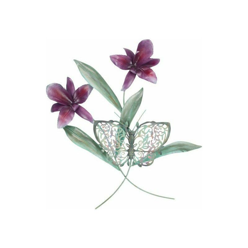 Wall Art Butterfly & Flowers - 76x60cm - Dollars and Sense