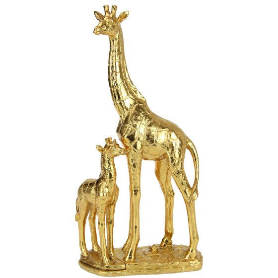 Gold Giraffe with Baby on Base - Dollars and Sense