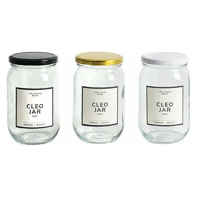 Glass Jar Round Large - 700ml 1 Piece Assorted - Dollars and Sense