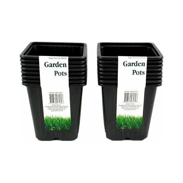 Plastic Square Garden Pots Medium - 9x9x10cm 8 Pack 1 Piece - Dollars and Sense