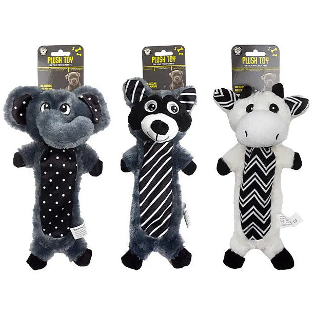 Dog Plush Toy Black and White - Dollars and Sense
