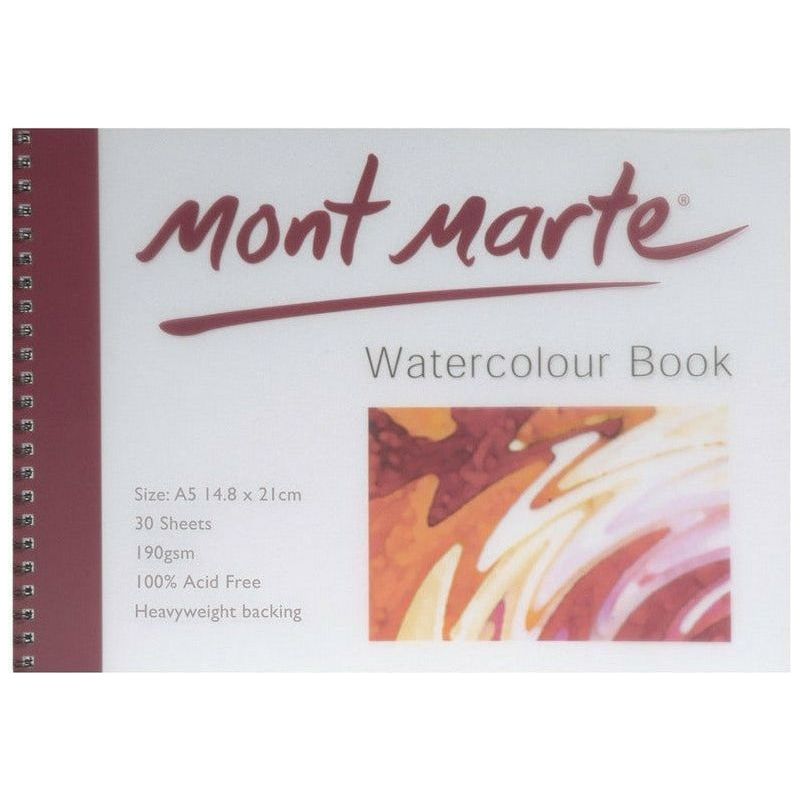 Mont Marte A5 Watercolour Book 190gsm 30 Sheets - Dollars and Sense