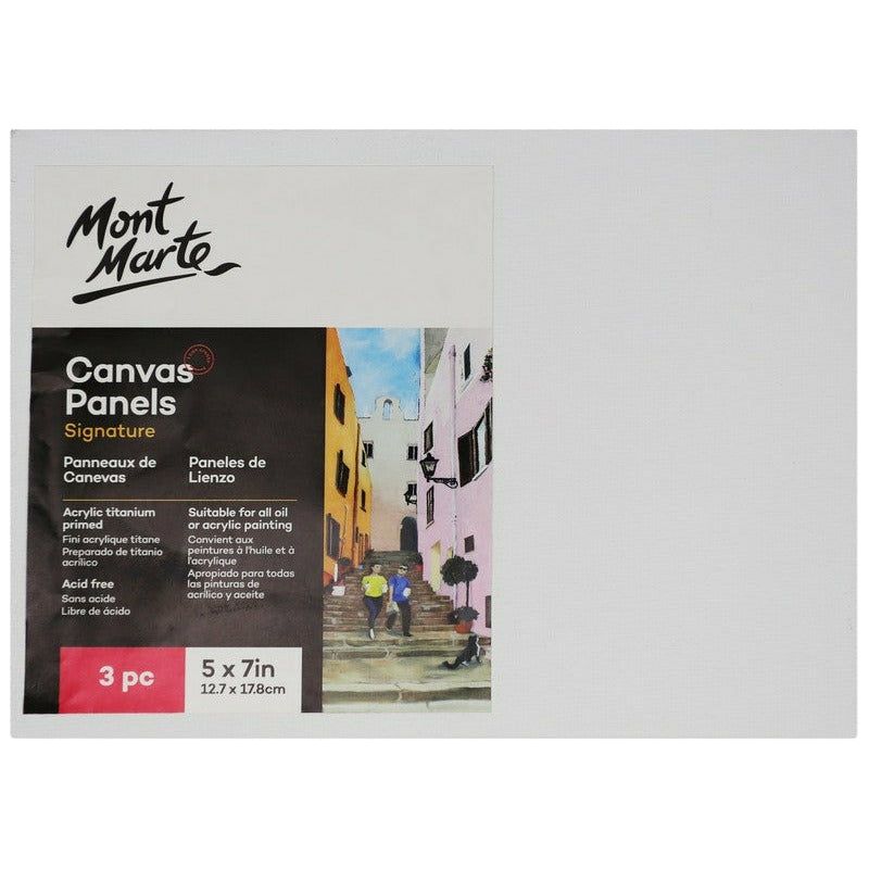 Mont Marte Canvas Panels 12.7x17.8cm 3Pk - Dollars and Sense