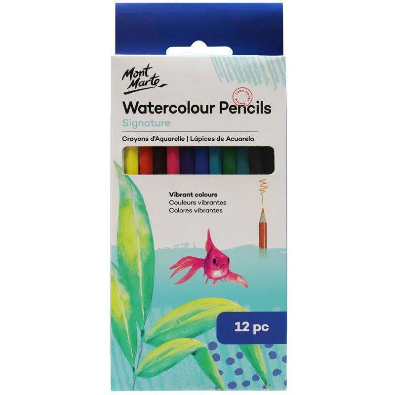 Buy onilne Mont Marte Mont Marte Watercolour Pencils 12pcs | Dollars and Sense cheap and low prices in australia