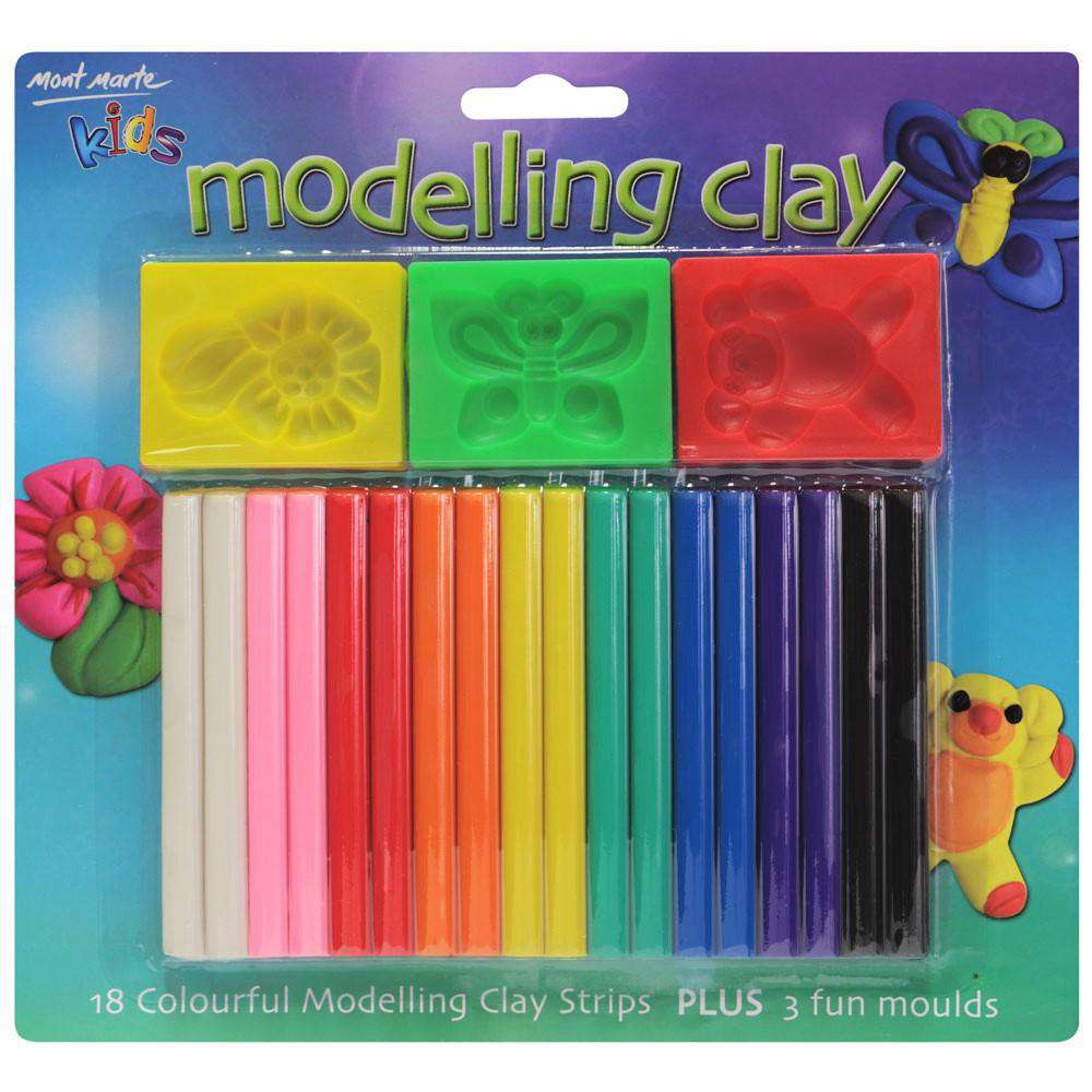 Buy onilne Mont Marte Kids Colour Modelling Clay Set w/Moulds 21pce | Dollars and Sense cheap and low prices in australia