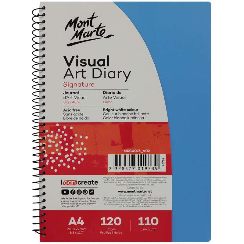 Buy onilne Mont Marte Mont Marte A4 Visual Art Diary PP Coloured Cover | Dollars and Sense cheap and low prices in australia