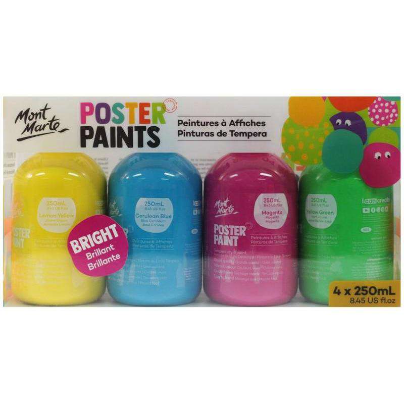 Buy Cheap art & craft online | Poster Paint 250ml (8.45oz) 4pce - Bright|  Dollars and Sense cheap and low prices in australia 