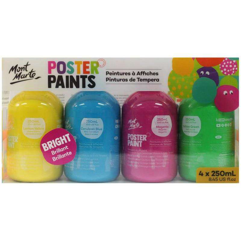 Buy Cheap art & craft online | Poster Paint 250ml (8.45oz) 4pce - Bright| Dollars and Sense cheap and low prices in australia