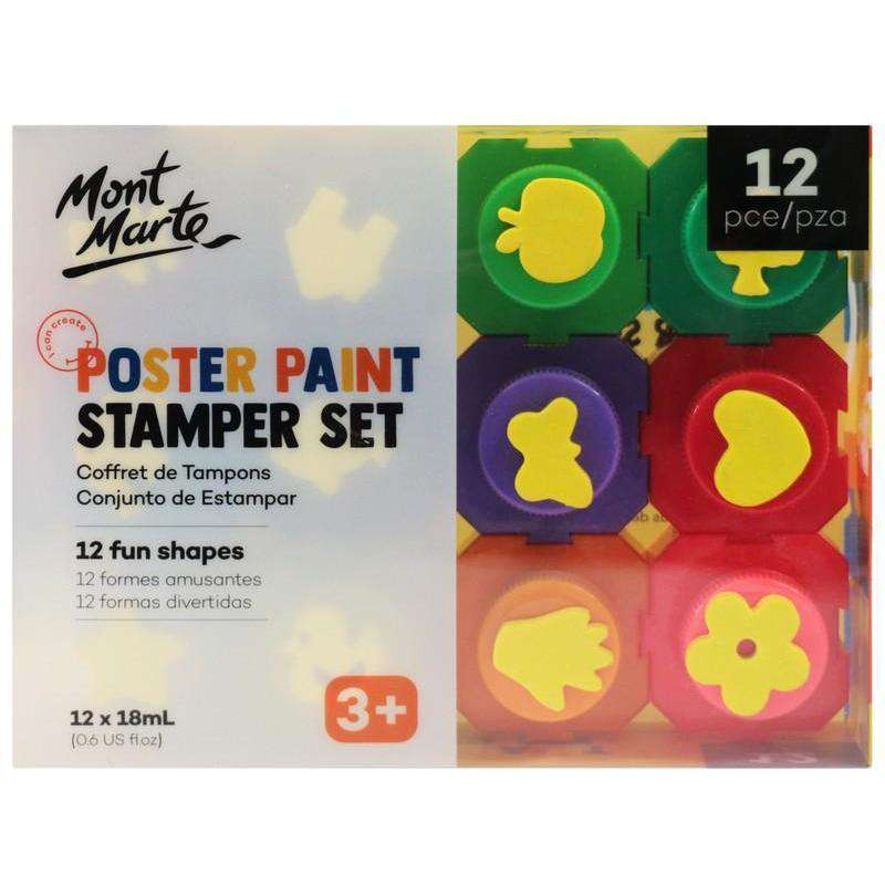 Buy onilne Mont Marte Mont Marte 18ml Poster Paint Stamper Set 12pcs | Dollars and Sense cheap and low prices in australia