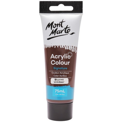 Mont Marte Signature Acrylic Paint - Burnt Umber 75ml 1 Piece Default Title