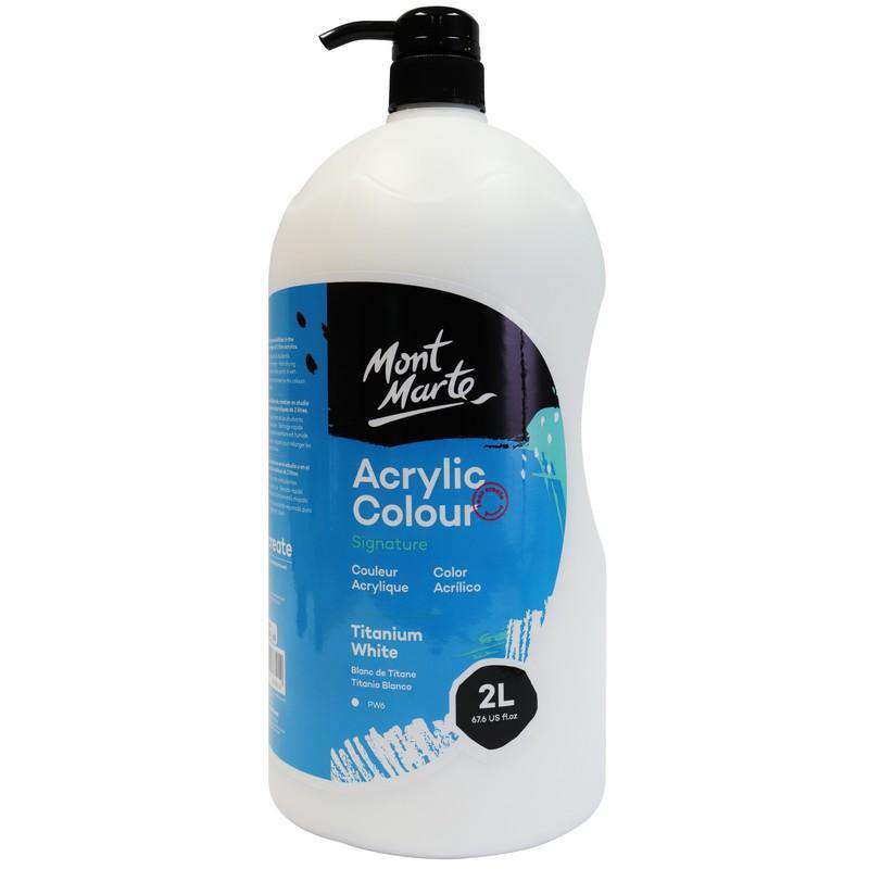 Buy Cheap art & craft online | Signature Acrylic Colour 2L (67.6oz) Pump - Titanium White| Dollars and Sense cheap and low prices in australia