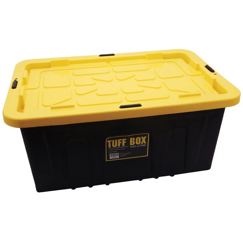 100L Industrial Strength Plastic Tub ONLY YELLOW LID avail 52x78x34cm - Dollars and Sense