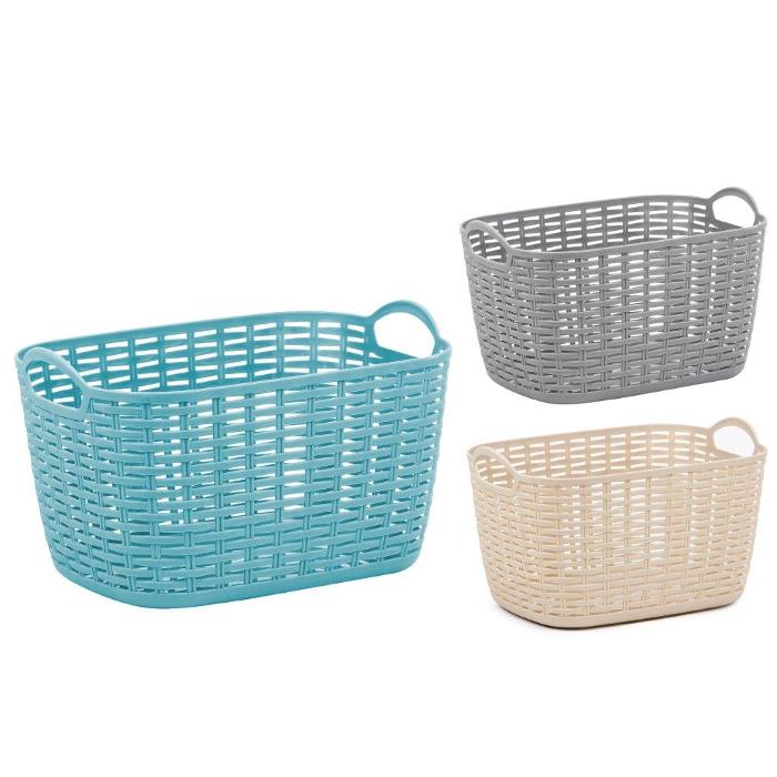 Rattan Basket Rectangular - 30x20x17cm 1 Piece Assorted - Dollars and Sense