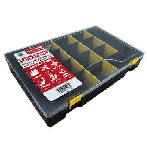 Storage Compartment Box Black 34x21x5cm - Dollars and Sense