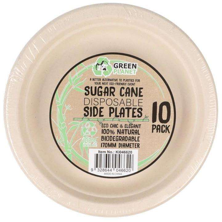 Sugar Cane Party Disposable Side Plates 10 Pack - Dollars and Sense