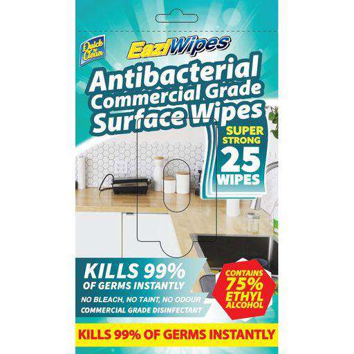 99% Antibacterial Surface Wipes 25Pk - Dollars and Sense